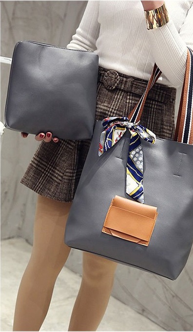 KW80160 Tote Bag 2 In 1 Dark Grey